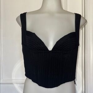 Moschino Black Fitted Bustier Tank Top